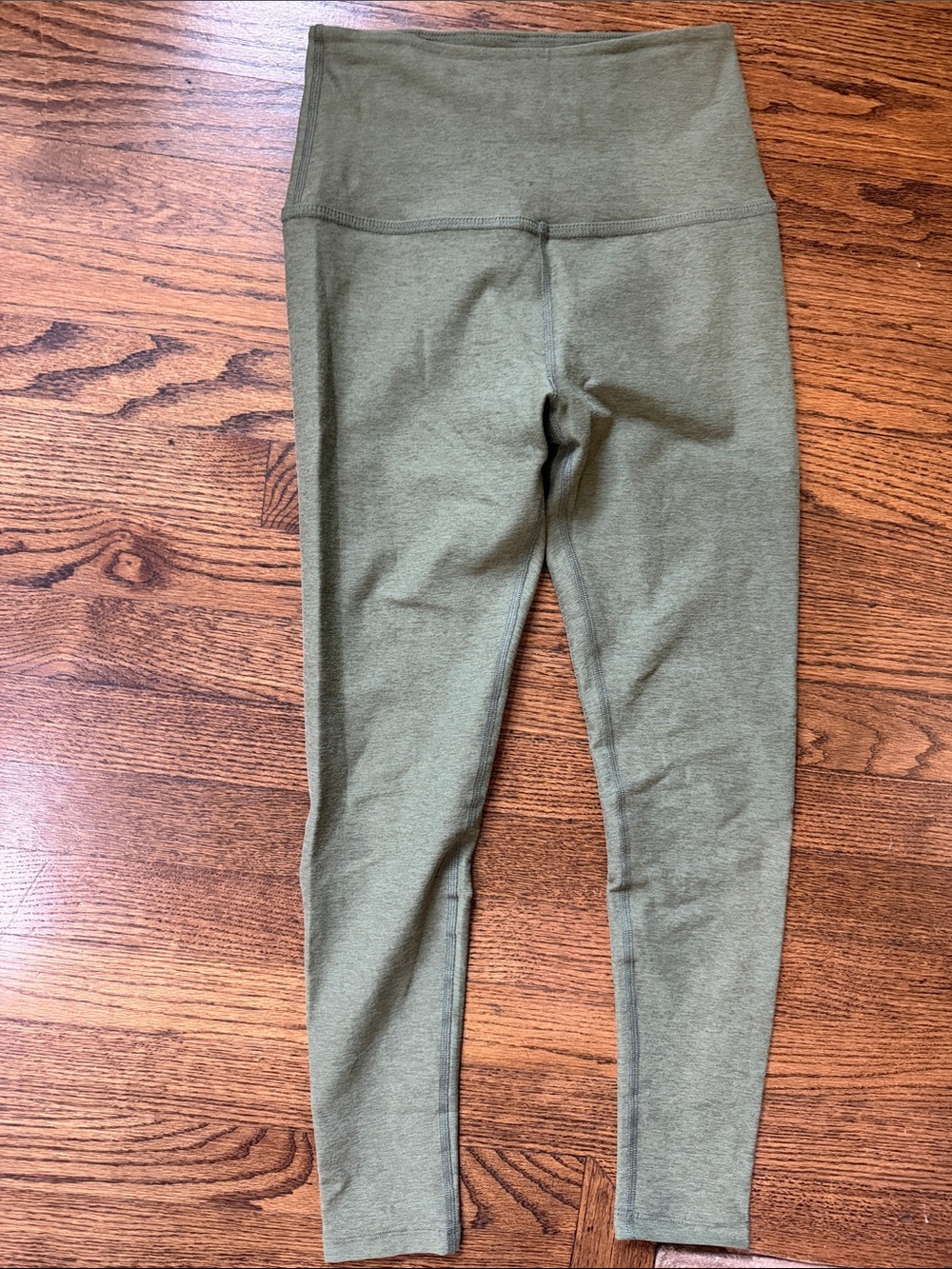 Women High-Waist Olive Green Leggings